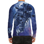 Astronaut On Space Mission Print Men's Long Sleeve Rash Guard