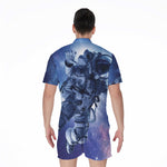 Astronaut On Space Mission Print Men's Rompers