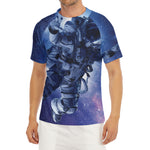 Astronaut On Space Mission Print Men's Short Sleeve Rash Guard