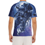 Astronaut On Space Mission Print Men's Short Sleeve Rash Guard