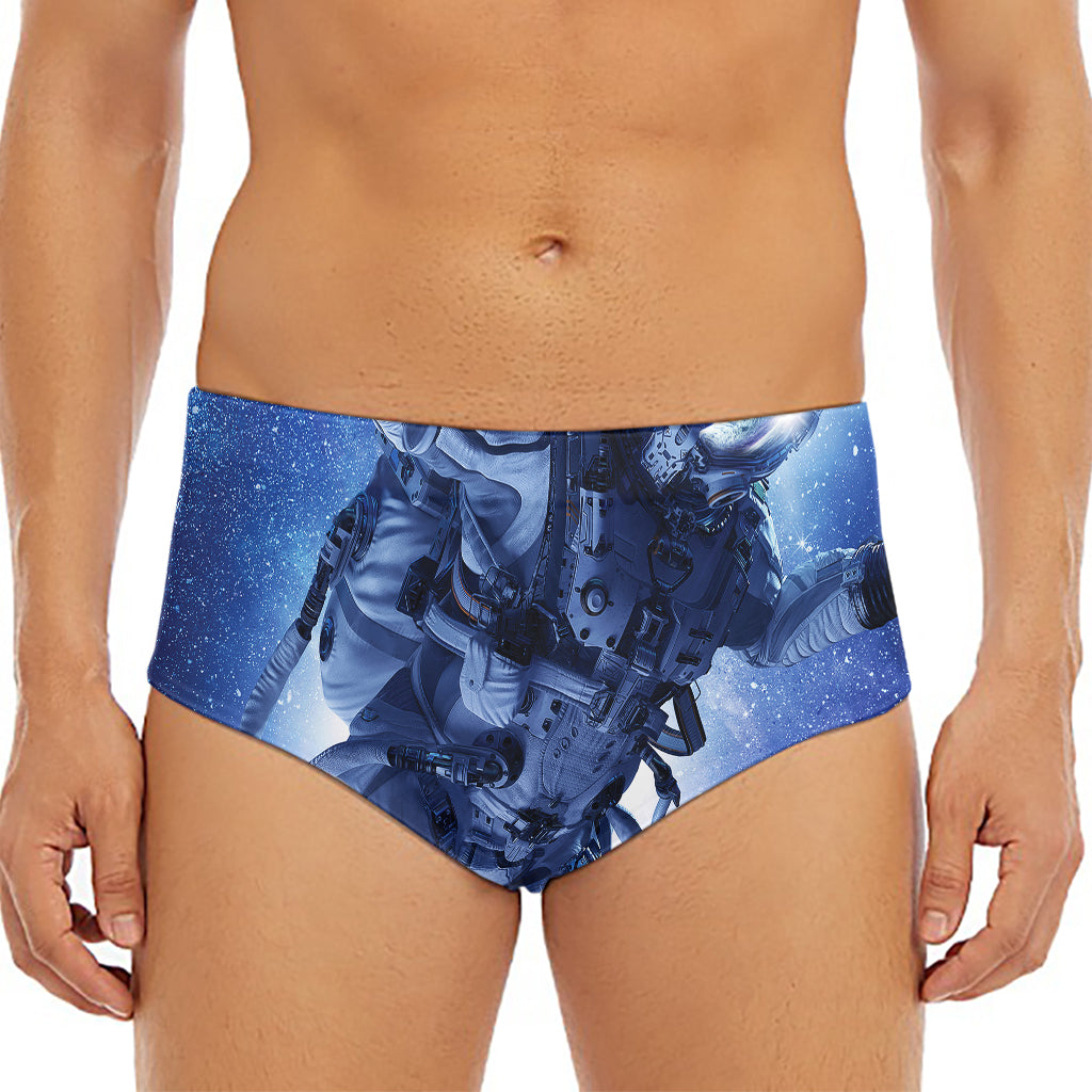 Astronaut On Space Mission Print Men's Triangle Swim Briefs