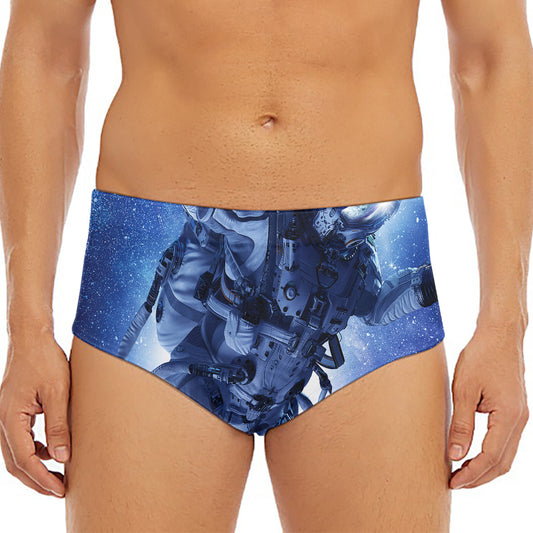 Astronaut On Space Mission Print Men's Triangle Swim Briefs