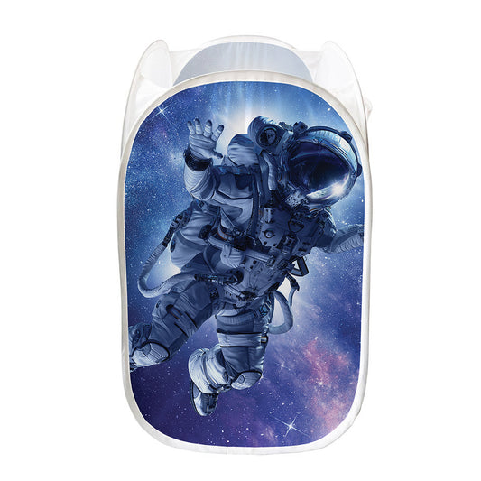 Astronaut On Space Mission Print Mesh Laundry Hamper