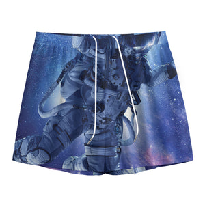 Astronaut On Space Mission Print Mesh Shorts