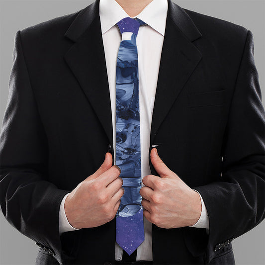 Astronaut On Space Mission Print Necktie