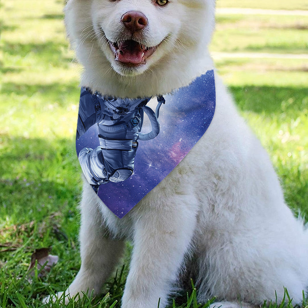 Astronaut On Space Mission Print Over The Collar Dog Bandana