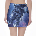 Astronaut On Space Mission Print Pencil Mini Skirt