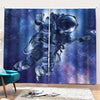 Astronaut On Space Mission Print Pencil Pleat Curtains