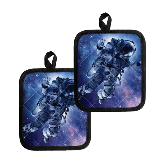 Astronaut On Space Mission Print Pot Holders