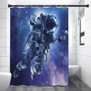 Astronaut On Space Mission Print Premium Shower Curtain