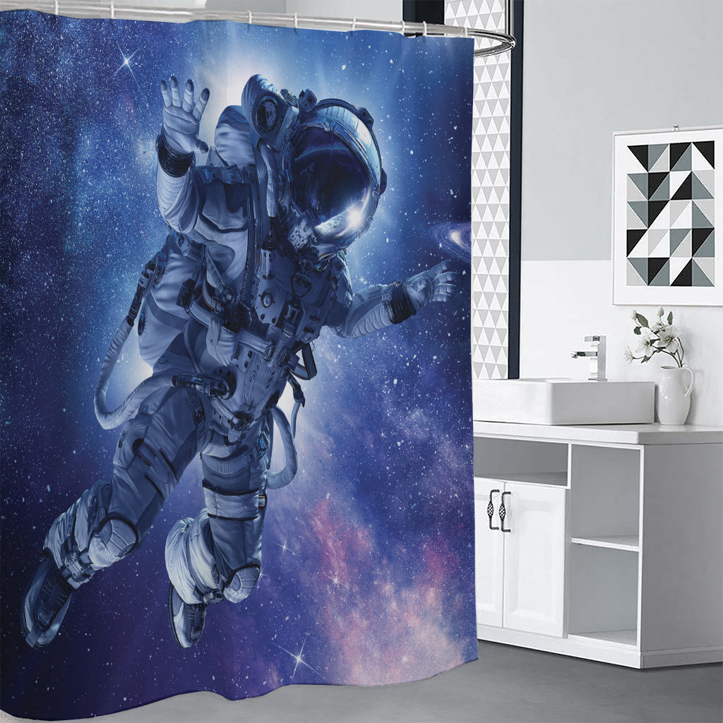 Astronaut On Space Mission Print Premium Shower Curtain