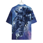 Astronaut On Space Mission Print Rayon Hawaiian Shirt