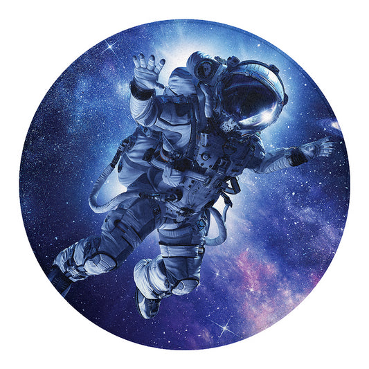 Astronaut On Space Mission Print Round Blanket