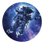 Astronaut On Space Mission Print Round Blanket