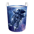 Astronaut On Space Mission Print Round Laundry Basket