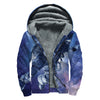 Astronaut On Space Mission Print Sherpa Lined Zip Up Hoodie