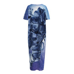 Astronaut On Space Mission Print Short Sleeve Long Nightdress