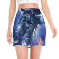 Astronaut On Space Mission Print Side Slit Mini Skirt