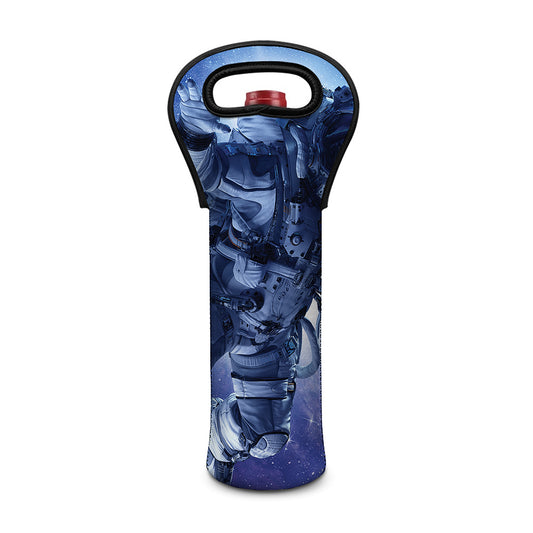 Astronaut On Space Mission Print Single Neoprene Wine Tote