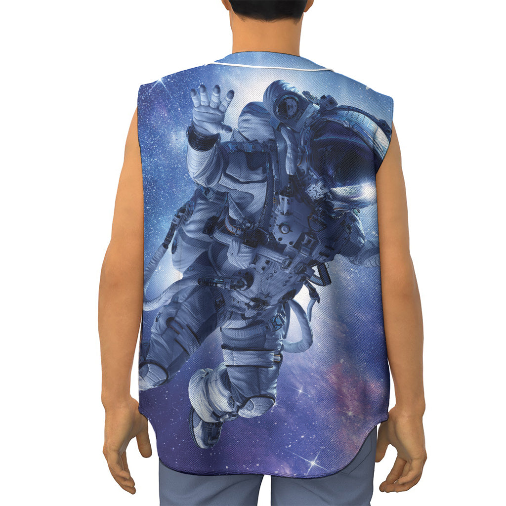 Astronaut On Space Mission Print Sleeveless Baseball Jersey