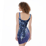 Astronaut On Space Mission Print Sleeveless Bodycon Dress