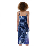 Astronaut On Space Mission Print Slim Fit Midi Cami Dress