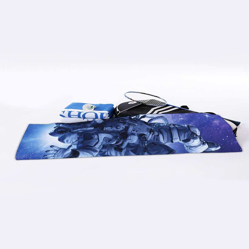 Astronaut On Space Mission Print Sports Towel