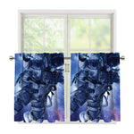 Astronaut On Space Mission Print Tier Curtains