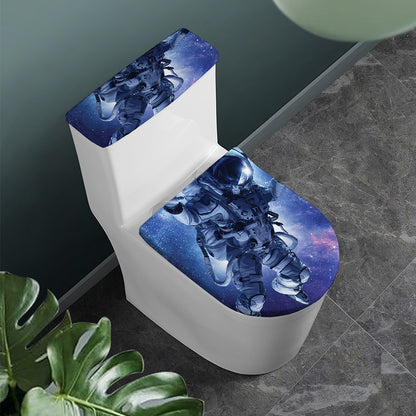Astronaut On Space Mission Print Toilet Lid And Tank Cover Set