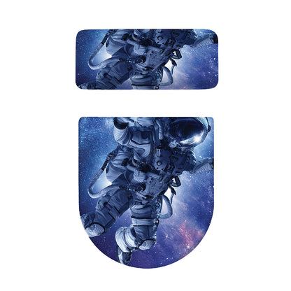 Astronaut On Space Mission Print Toilet Lid And Tank Cover Set