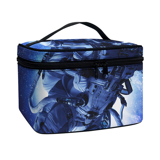 Astronaut On Space Mission Print Travel Makeup Bag