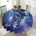 Astronaut On Space Mission Print Waterproof Round Tablecloth