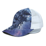 Astronaut On Space Mission Print White Mesh Trucker Cap