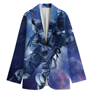 Astronaut On Space Mission Print Women's Blazer