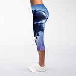 Astronaut On Space Mission Print Women's Capri Leggings