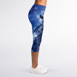 Astronaut On Space Mission Print Women's Capri Leggings