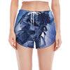 Astronaut On Space Mission Print Women's Split Running Shorts