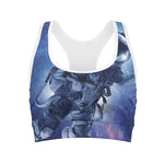 Astronaut On Space Mission Print Women's Sports Bra