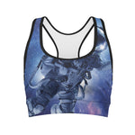 Astronaut On Space Mission Print Women's Sports Bra