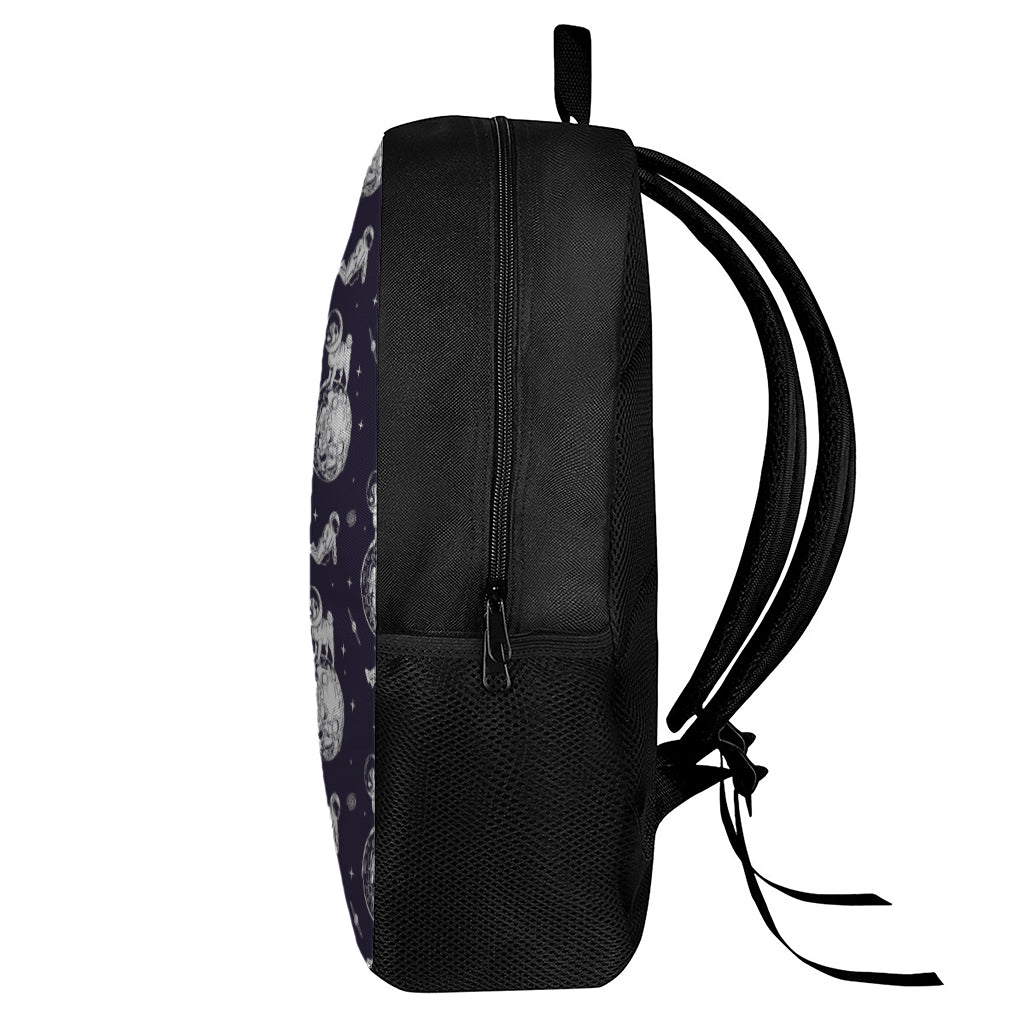Astronaut Pug In Space Pattern Print 17 Inch Backpack