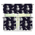 Astronaut Pug In Space Pattern Print 3 Piece Kitchen Curtains