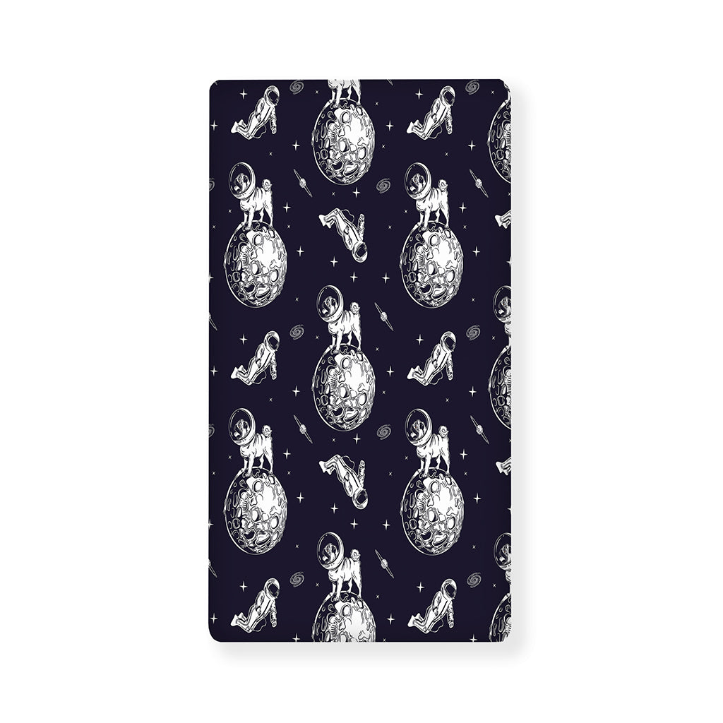 Astronaut Pug In Space Pattern Print Baby Crib Sheet