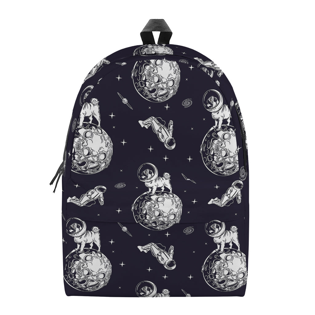 Astronaut Pug In Space Pattern Print Backpack