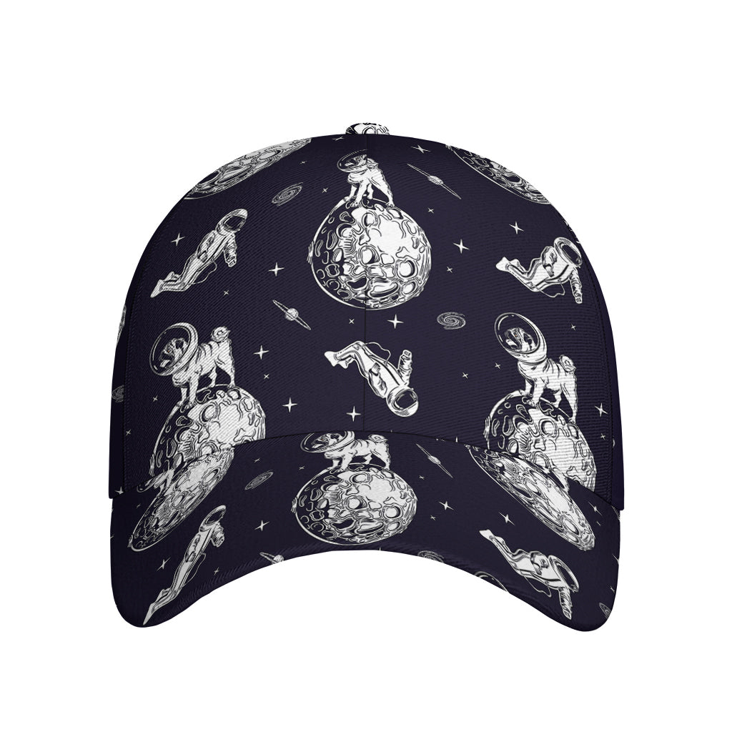 Astronaut Pug In Space Pattern Print Baseball Cap