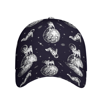 Astronaut Pug In Space Pattern Print Baseball Cap