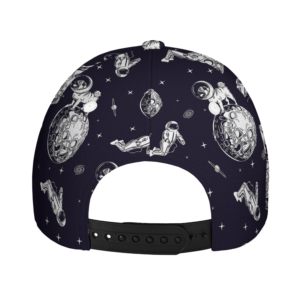 Astronaut Pug In Space Pattern Print Baseball Cap