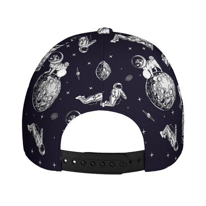 Astronaut Pug In Space Pattern Print Baseball Cap