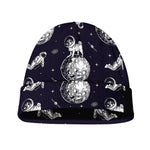 Astronaut Pug In Space Pattern Print Beanie