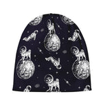 Astronaut Pug In Space Pattern Print Beanie