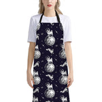 Astronaut Pug In Space Pattern Print Bib Apron With Pocket